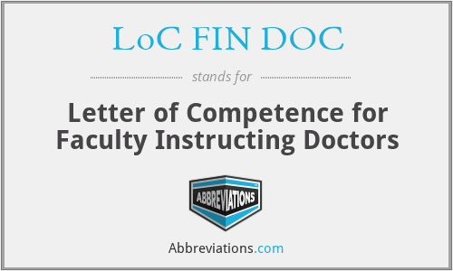 LoC FIN DOC - Letter of Competence for Faculty Instructing Doctors